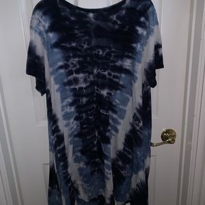 blue tie dye t-shirt dress